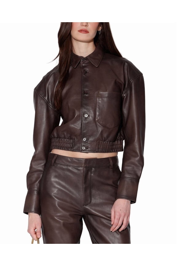 womens Irma Leather Jacket, xs