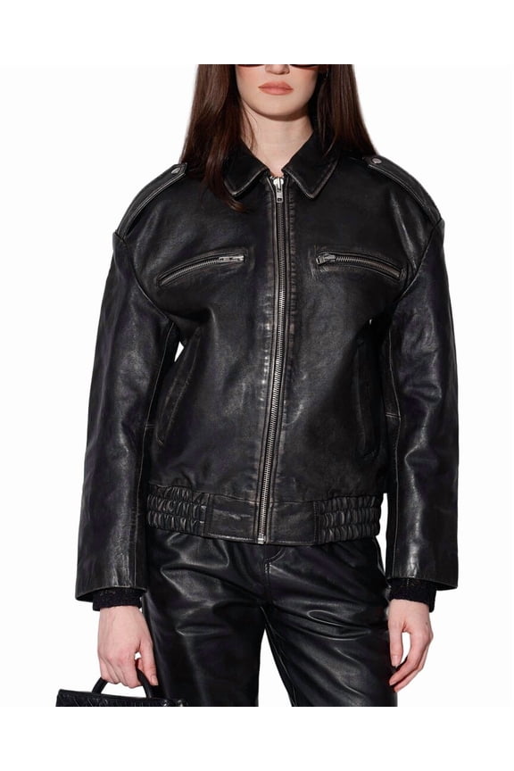 womens  Lance Leather Jacket, xs