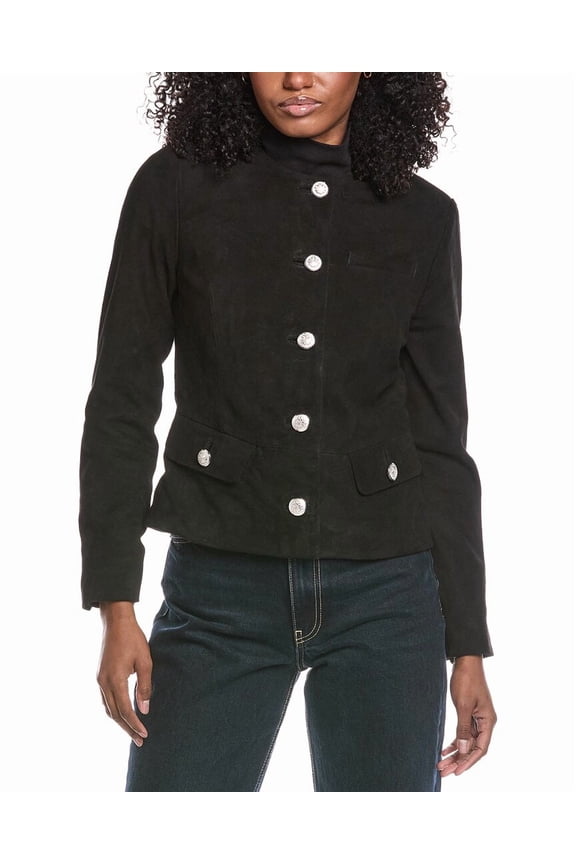 womens Lolita Suede Jacket, m, Black