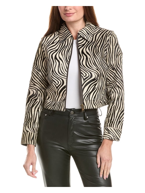 womens Lucas Haircalf Jacket, XL, Black