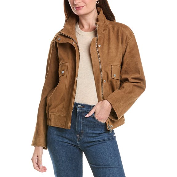 Walter Baker womens Maverick Nubuck Jacket, l, Brown