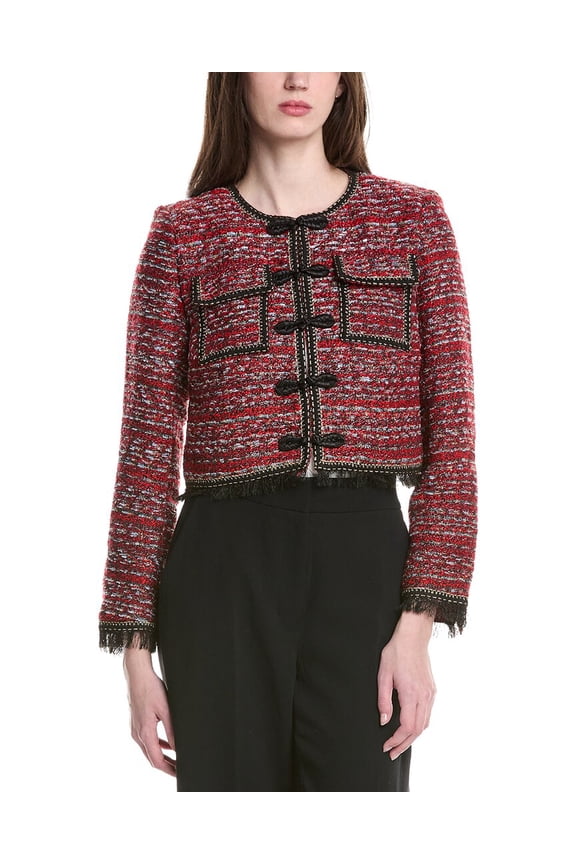 womens Naomi Tweed Jacket, xs, Red
