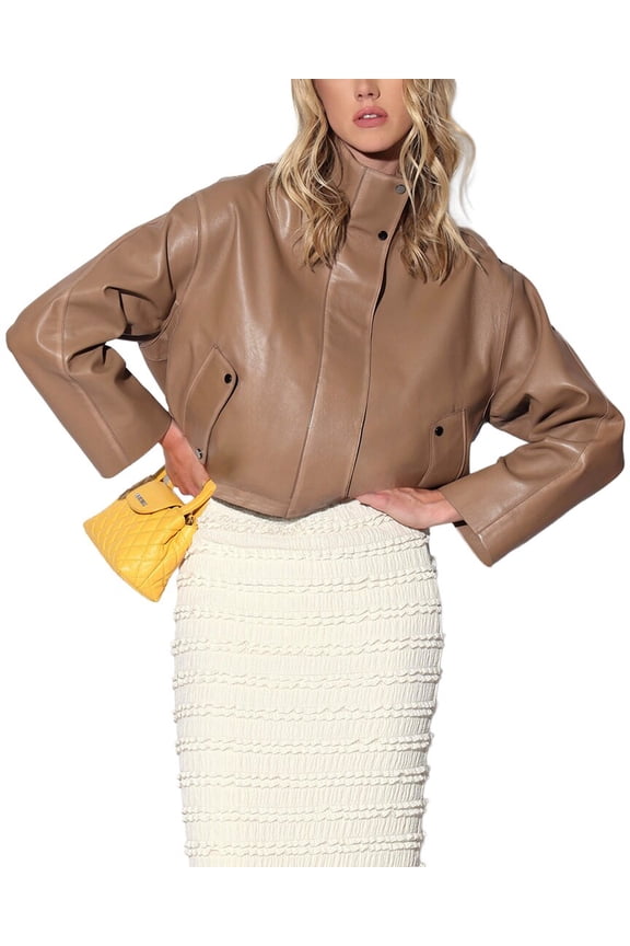 womens Roman Leather Jacket, l