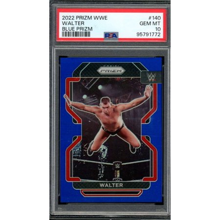 Walter Card 2022 Prizm WWE Blue Prizm (pop 3) #140 PSA 10