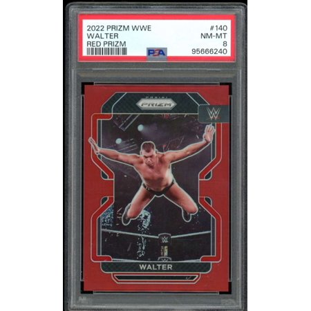 Walter Card 2022 Prizm WWE Red Prizm #140 PSA 8