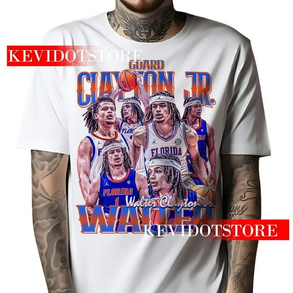 Walter Clayton Jr Athlete Basketball Player t-shirt Bootleg Vintage,White Color,Size XL