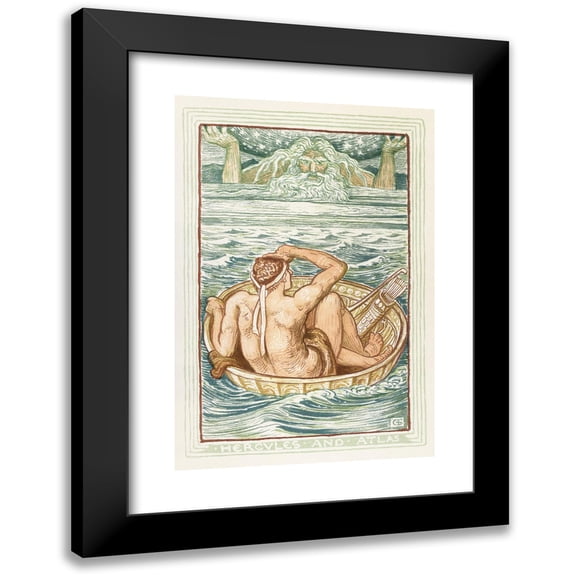 Walter Crane 11x14 Black Modern Framed Museum Art Print Titled - Hercules and Atlas (1893)