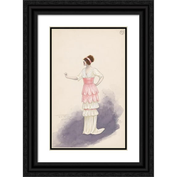 Walter Crane 13x18 Black Ornate Wood Framed Double Matted Museum Art Print Titled - The Golden Primer (1884)