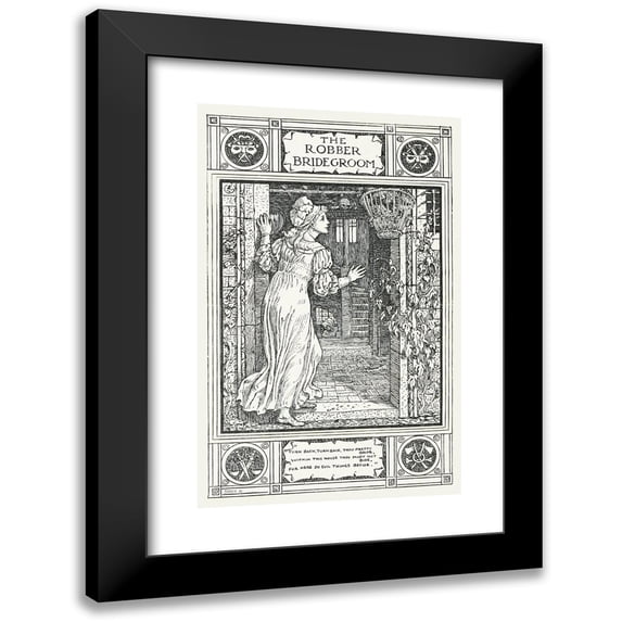 Walter Crane 17x24 Black Modern Framed Museum Art Print Titled - The Robber Bridegroom (1922)