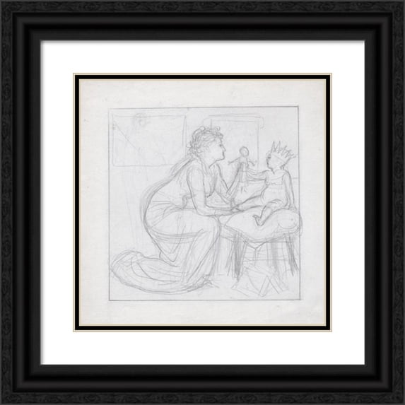 Walter Crane 20x20 Black Ornate Framed Double Matted Museum Art Print Titled: His Majesty the Baby Pl.2 (1910-1911)