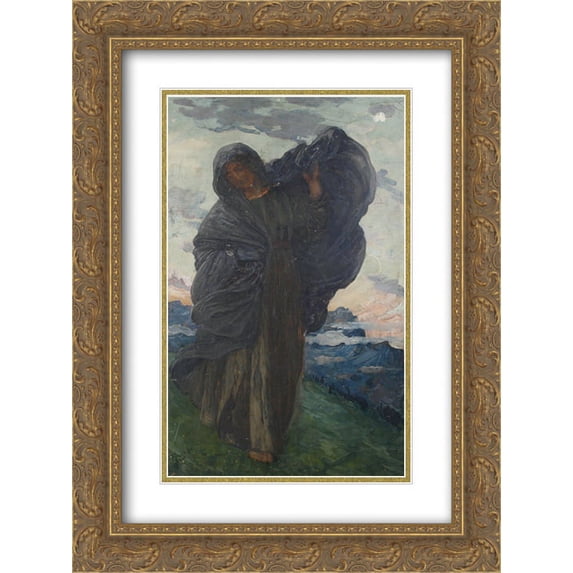 Walter Crane 2x Matted 18x24 Gold Ornate Framed Art Print 'Winter '