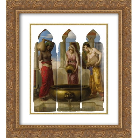 Walter Crane 2x Matted 20x22 Gold Ornate Framed Art Print 'Europe, Asia, Africa '
