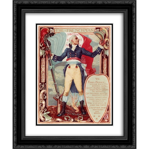 Walter Crane 2x Matted 20x24 Black Ornate Framed Art Print 'The Frenchman'