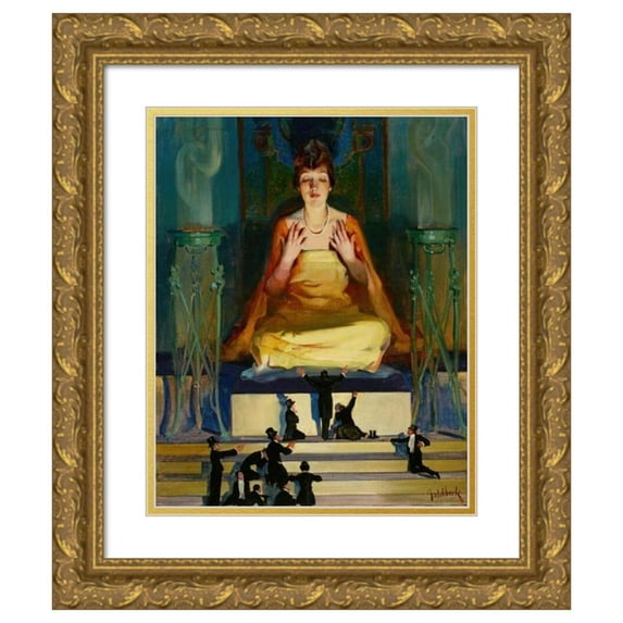 Walter Dean Goldbeck 20x24 Gold Ornate Framed and Double Matted Museum Art Print Titled - Idol Worship (1915)