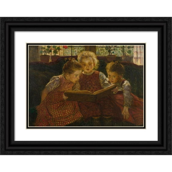 Walter Firle 24x18 Black Ornate Framed Double Matted Museum Art Print Titled: The Fairy Tale