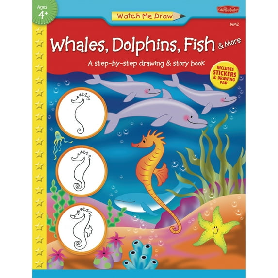 Walter Foster Watch Me Draw! Dolphins, Whales, Fish
