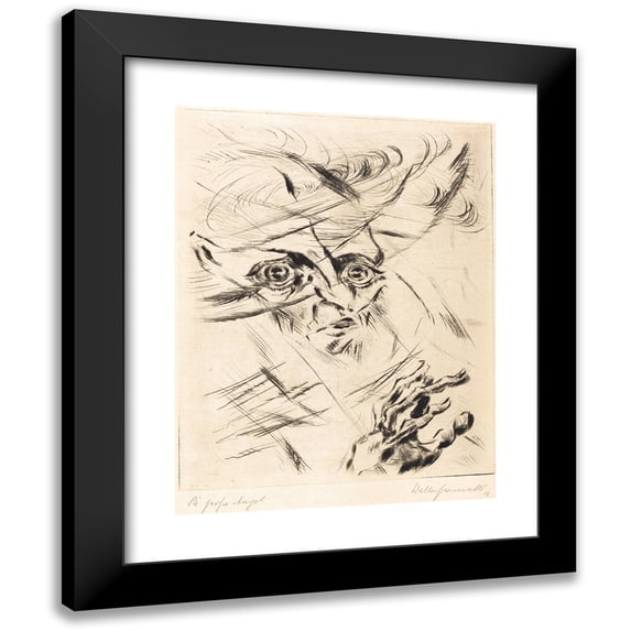 Walter Gramatté 15x18 Black Modern Framed Museum Art Print Titled - Die Grosse Angst (The Great Anxiety) (1918)
