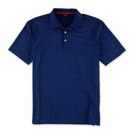 Walter Hagan Mens Star Dot Polo Shirt, Blue, Small