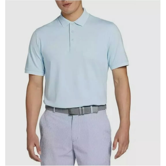Walter Hagen Men's Clubhouse Pique Golf Polo, Soft Blue, L