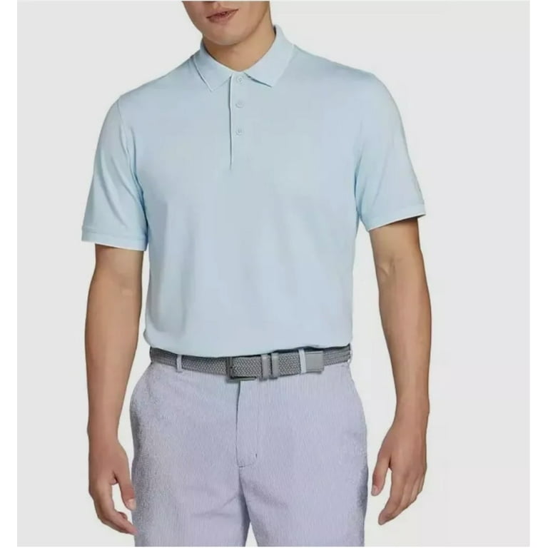 Walter Hagen Men's Clubhouse Pique Golf Polo, Soft Blue, L
