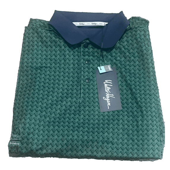 Walter Hagen Men's Perfect 11 Novelty Print Polo T-shirt, Olive Green, S