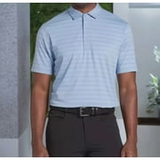 Walter Hagen Mens Grey Sky/Daybreak Blue Performance Stripe Golf Polo Size S