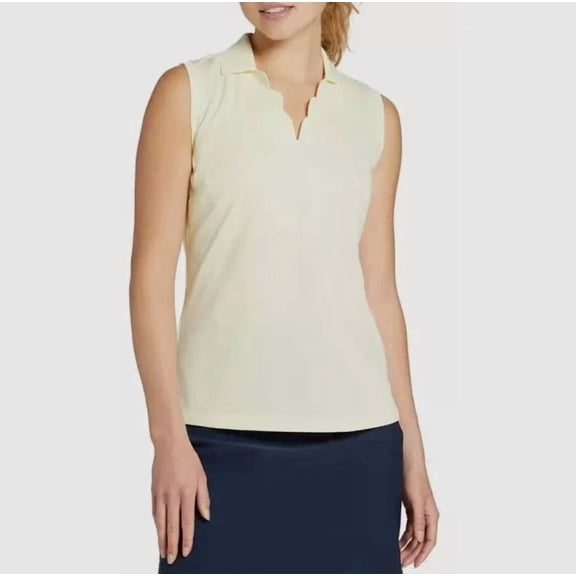 Walter Hagen Women's Clubhouse Scallop Sleeveless Golf Polo, Size S