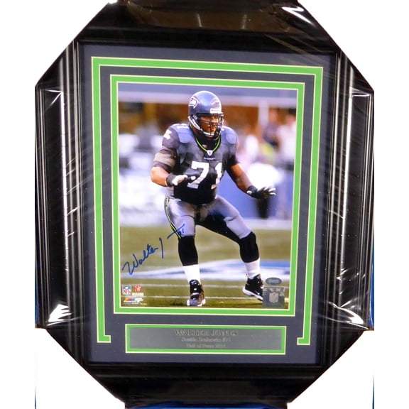 Walter Jones Autographed Framed 8x10 Photo Seattle Seahawks MCS Holo 130250