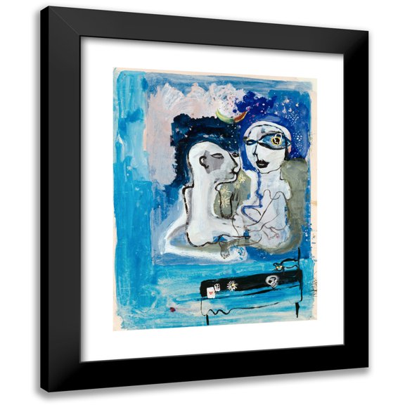 Walter Kurt Wiemken 12x14 Black Modern Framed Museum Art Print Titled - Love Couple (1933)