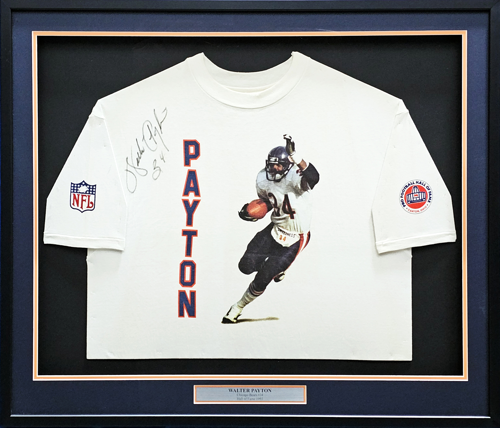 Walter Payton 3/4 Sleeve Raglan T-Shirt - Officially Licensed NFL Football Apparel, Unisex Baseball Tee