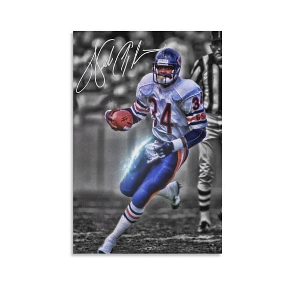 Walter Payton Canvas Poster Artworks Canvas Poster Room Aesthetic Wall Art Prints Home Modern Decor Gifts 12x18inch(30x45cm)