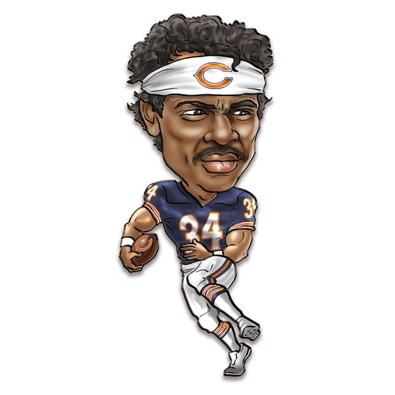 Walter Payton Chicago Bears Metal Caricature Wall Art