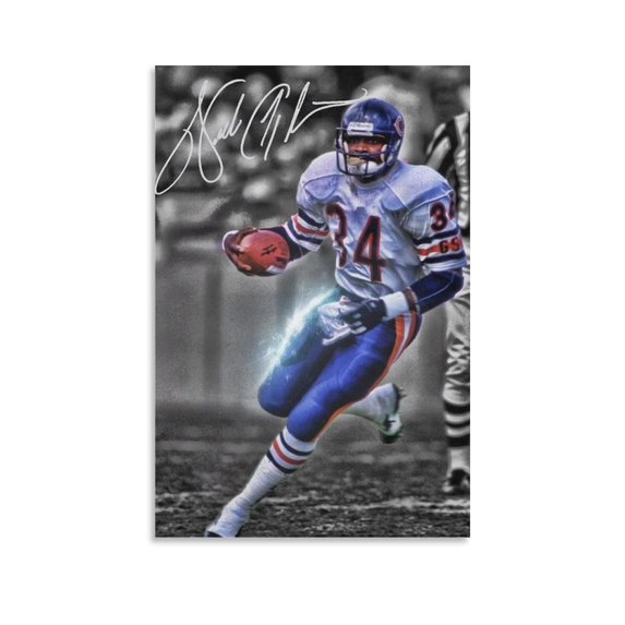 Walter Payton Poster Football Canvas Wall Art Decor Canvas Art Poster and Wall Art Picture Print Modern Family bedroom Decor Posters 20x30inch(50x75cm)