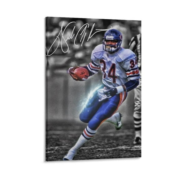 Walter Payton Poster Football Canvas Wall Art Decor Picture Print Canvas Poster Wall Paint Art Posters Decor Modern Home Artworks Gift 16x24inch(40x60cm)