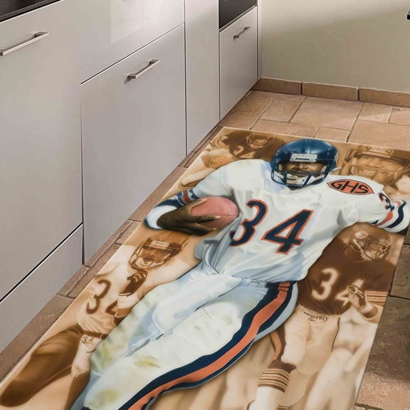 Walter Payton Rugs, Area Rugs, Custom Rugs, Salon Rug, Corridor Rug, Rug, Gym Rug, Americn Football Rug, Easy to Clean Rugs, Brown Rug, 2'x3' - 60x90 cm