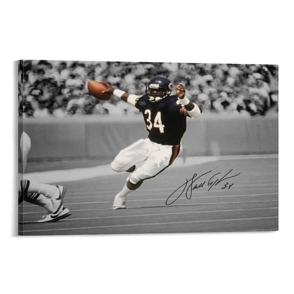 Walter Payton Signed Poster Print Poster Decorative Painting Canvas Wall Art Living Room Posters Bedroom Painting 08x12inch(20x30cm)