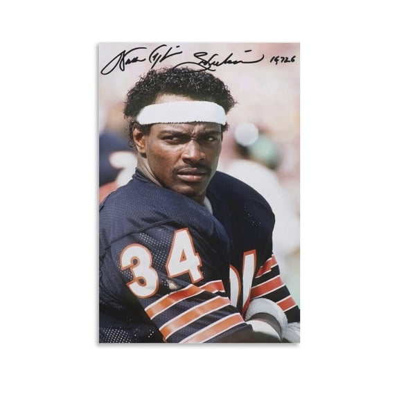 Walter Payton Sports Stars Poster Wall Art Poster Gifts Bedroom Prints Home Decor Hanging Picture Canvas Painting Posters 08x12inch(20x30cm)