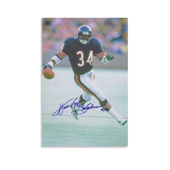 Walter Payton Vintage Signed Poster Home Decor Poster Wall Art Hanging Picture Print Bedroom Decorative Painting Posters Room Aesthetic 24x36inch(60x90cm)
