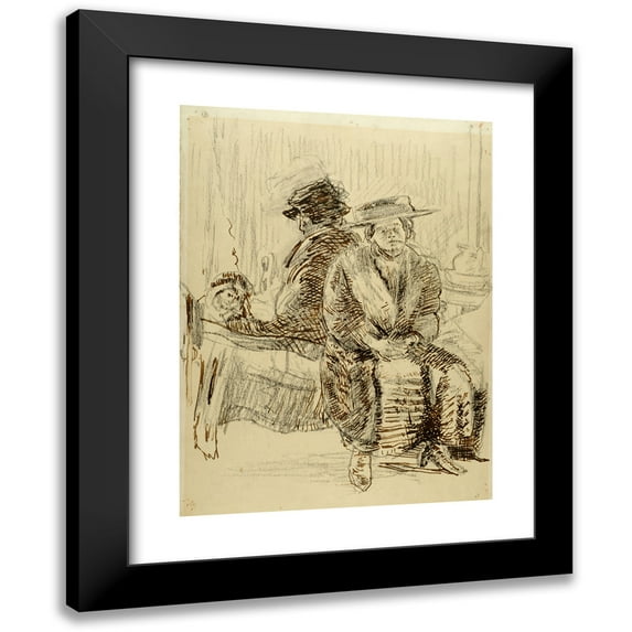 Walter Richard Sickert 19x24 Black Modern Framed Museum Art Print Titled - Study of Two Women (1860-1942)