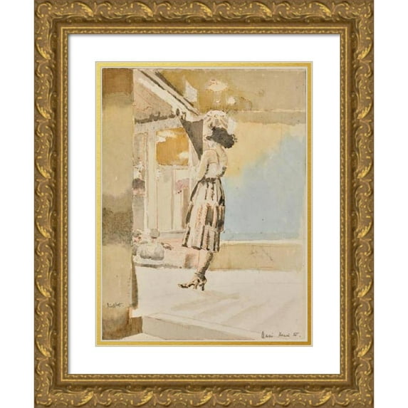 Walter Richard Sickert 19x24 Gold Ornate Framed and Double Matted Museum Art Print Titled - Quai Helsm Henzen