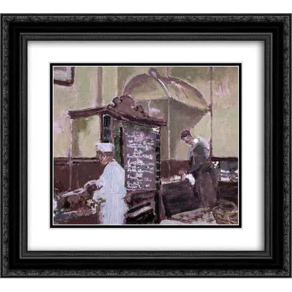 Walter Sickert 2x Matted 22x20 Black Ornate Framed Art Print 'The Tottenham Distillery'