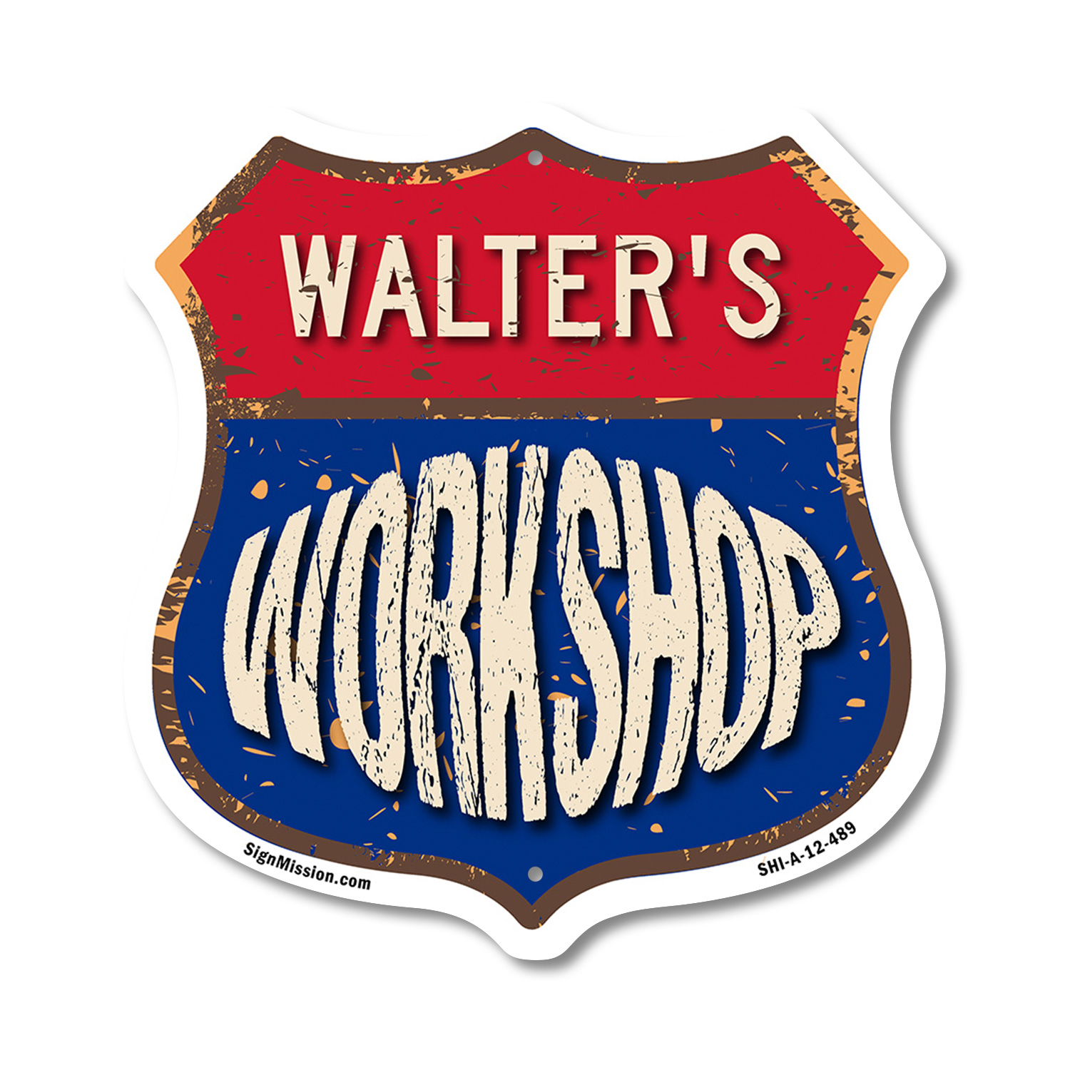 Walter's Workshop 12 inch X 12 inch Shield-Shaped Rust-Free Aluminum ...