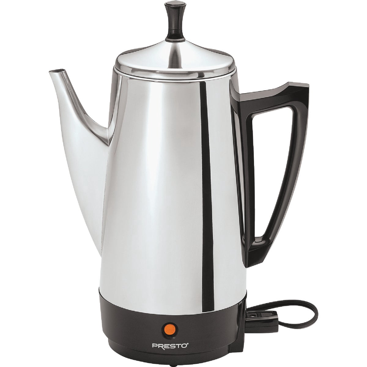Walter Drake WalterDrake Presto 02811 12 Cup Stainless Steel Coffee Maker, CHROME — Residential Use, Standard Application