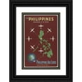 thumbnail image 1 of Walther-Boland Associates 11x14 Black Ornate Wood Framed Double Matted Museum Art Print Titled: The Philippines, Crossroads of the Orient Philippine Air Lines, Route of the Orient Star (1930, 1 of 5