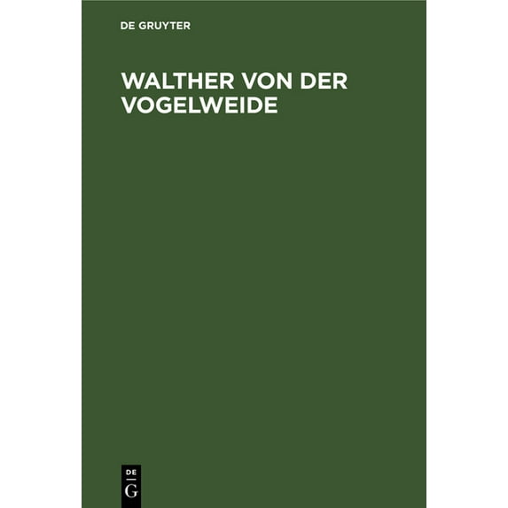 Walther von der Vogelweide, (Hardcover)