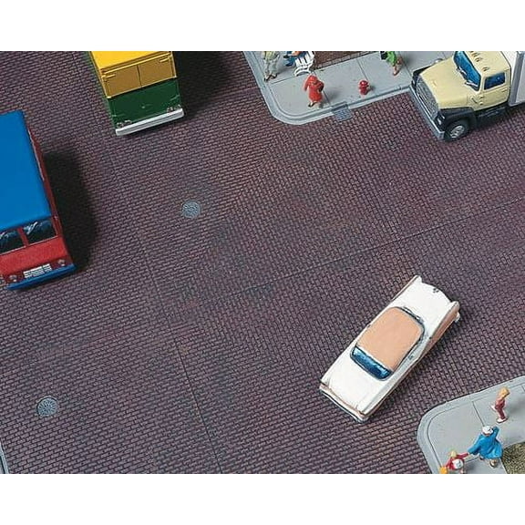 Walthers 933-3156 HO Straight Brick Street Sections (Pack of 10)