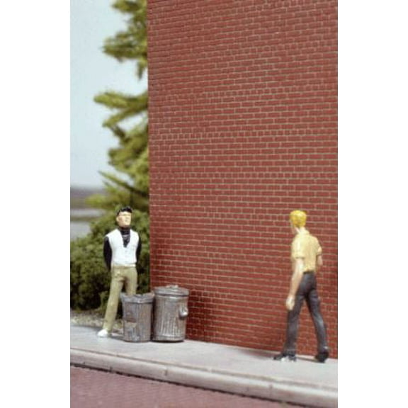 Walthers 933-3522 HO Light Red Brick Sheet - 4 x 9-3/4" 10.1 x 24.7cm pkg(4)