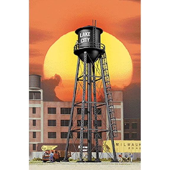 Walthers Cornerstone HO Scale Building/Structure City Water Tower Built - Black