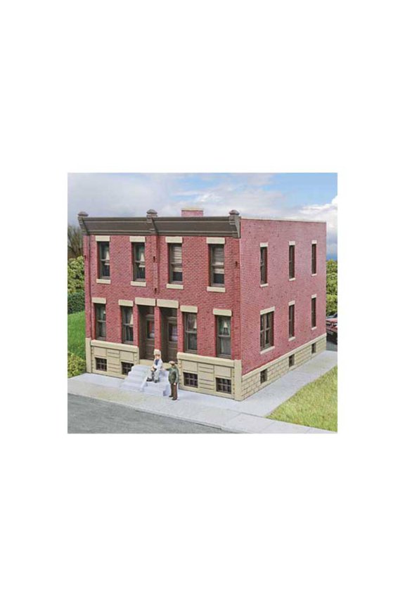 Walthers Cornerstone HO Scale Building/Structure Kit Brick Row House/Home