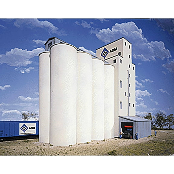 Walthers Cornerstone HO Scale Building/Structure Kit Grain Elevator Add-on Silos